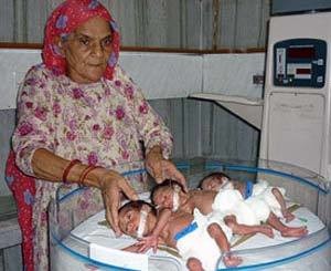 66-летняя индианка родила тройню! 