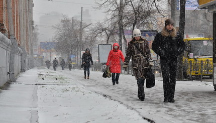 Первый снежный покров в Киеве