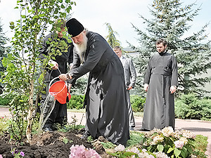  Патриарх Кирилл посадил березку в Одесском монастыре