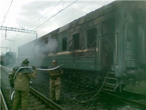 Пострадавшие при пожаре в поезде 