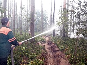 «Титановцы» потушили пожар в заповеднике 