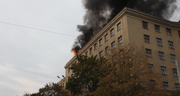Харьковский университет горел из-за взрыва баллона