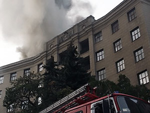 Харьковский университет загорелся из-за взрыва баллона