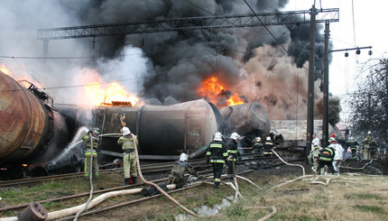 Пожар на железной дороге в Черкасской области