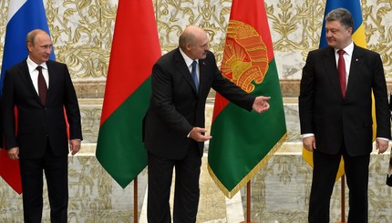 Переговоры в Минске: первая встреча Порошенко и Путина 