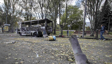 Донецк обстрелян из системы залпового огня. 