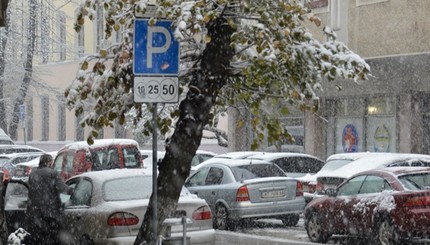 Западную Украину замело первым снегом