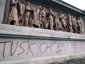 В Польше изрисовали памятник советским воинам