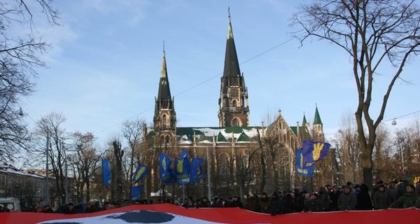 Во Львове националисты отметили день рождения Степана Бандеры