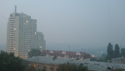 Пожар под Киевом: город в дыму