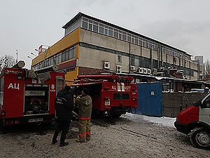 В Киеве горело здание «Экомаркета»