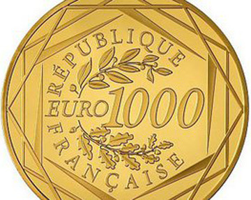 Французы выпустят первую монету в ЕС номиналом в тысячу евро