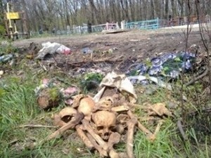 Убирали кладбище – нашли мешок костей