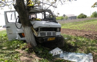 На Николаевщине микроавтобус врезался в дерево – 4 человека в больнице