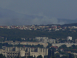 Под Симферополем бушевал сильный лесной пожар