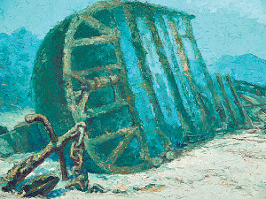 Художники-аквалангисты под водой нарисовали затонувший сто лет назад корабль