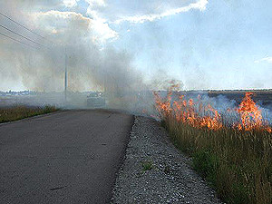 Пожар парализовал трассу на Азовском море