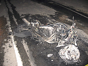 Мотоциклист протаранил автобус с хасидами
