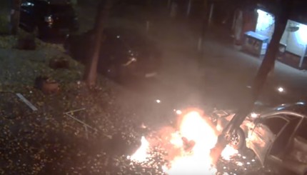Опубликовано видео момента взрыва в центре Киева