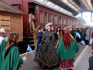 На львовском перроне чествовали "первый поезд страны"