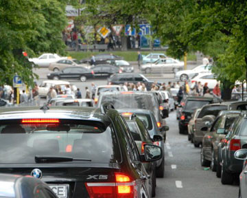 В Киеве столкнулись 10 машин: в центре города огромная пробка