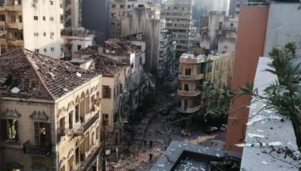 Момент взрыва в Бейруте