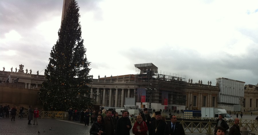 В Ватикане зажгли елку, которую украинцы подарили Папе Римскому на Рождество