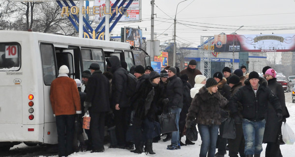 В Донецке от морозов больше всего страдают пассажиры поездов и пригородных автобусов
