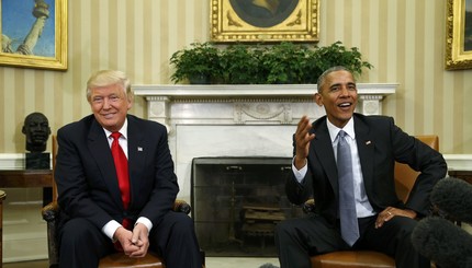 Трамп и Обама впервые встретились тет-а-тет.