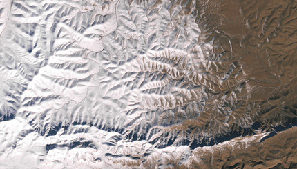 Снег в пустыне Сахара из космоса