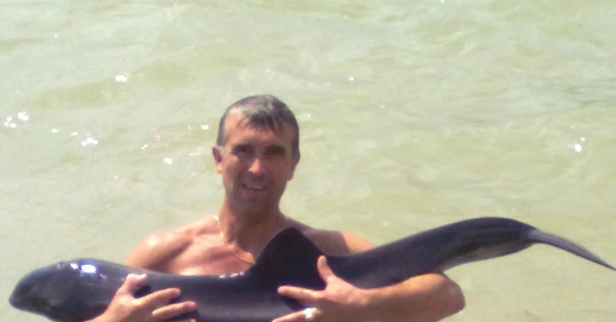 Одессит помог маленькому дельфину спастись из западни