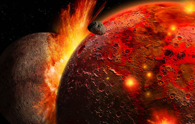 Ученые доказали, что Луна возникла в результате столкновения двух планет 