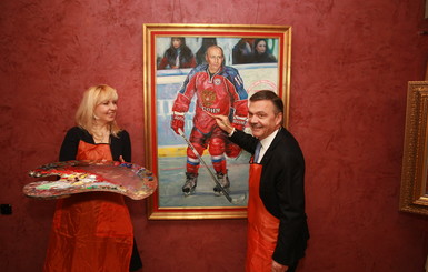 Донецкая художница нарисовала Путина на коньках