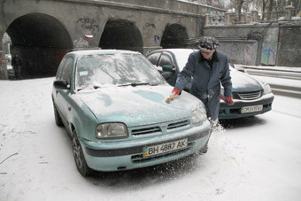 Транспортный коллапс: пробки в Одессу 