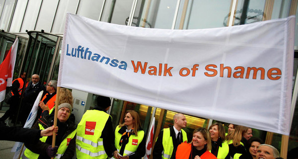 Завтра авиакомпания Lufthansa отменит почти 2 тысячи рейсов 