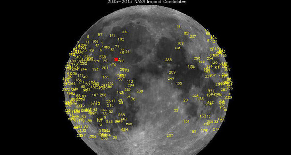NASA зафиксировало мощный метеоритный взрыв на Луне