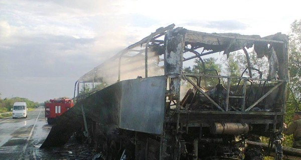 В сгоревшем автобусе в Запорожской области были груднички