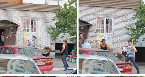 В Киеве на Троещине двое среди бела дня избили мужчину битами