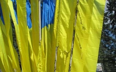 В Донецке подожгли украинские флаги