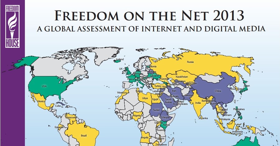 Украину назвали страной со свободным Интернетом
