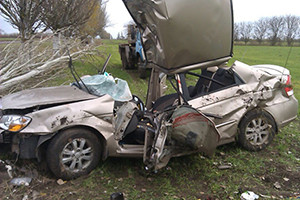 Под Николаевом авто врезалось в дерево:  женщину-пассажира вырезали из салона