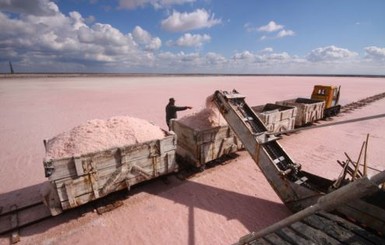 В Крыму собрали 10 тысяч тонн редкой розовой соли