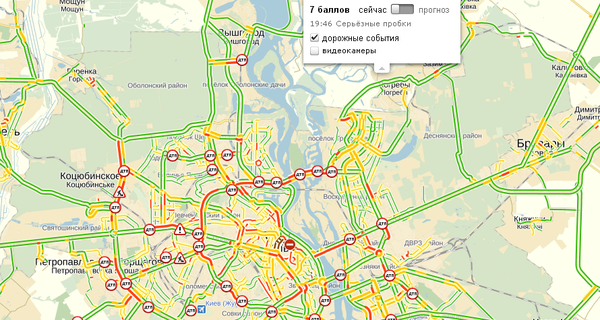 Вечерний Киев парализовали семибалльные пробки
