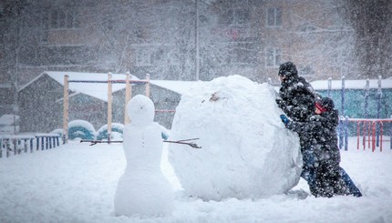 Сильный снегопада в Одессе