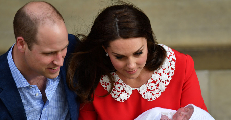 Кейт и Уильям с новорожденным сыном 