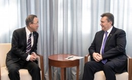 Виктор Янукович встретился с Генсеком ООН