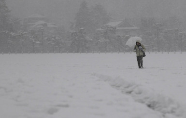 Сильный снегопад в Японии оставил без света около 200 тысяч семей