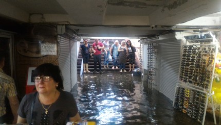 Непогода в Киеве: подземные переходы затоплены, деревья повалило 