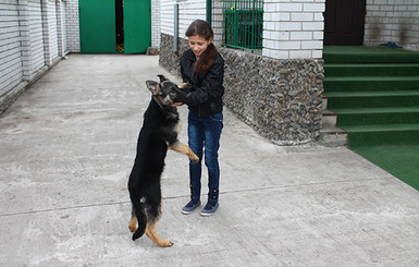 Днепропетровские правоохранители подарили детскому дому семейного типа щенка