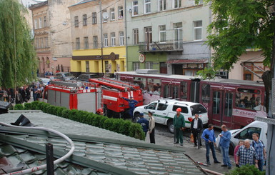 Во Львове горело кафе в центре города